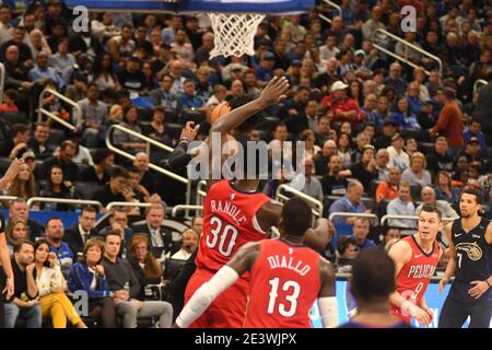 Orlando Magic Gastgeber der Louisiana Pelicans im Amway Center in Orlando Florida am Mittwoch, 20. März 2019. Bildnachweis: Marty Jean-Louis Stockfoto