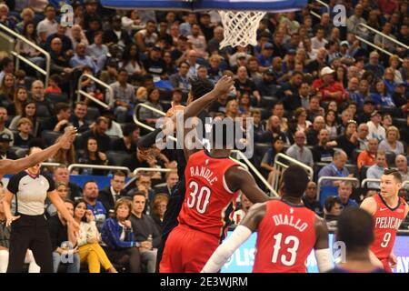 Orlando Magic Gastgeber der Louisiana Pelicans im Amway Center in Orlando Florida am Mittwoch, 20. März 2019. Bildnachweis: Marty Jean-Louis Stockfoto