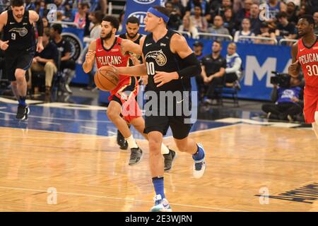 Orlando Magic Gastgeber der Louisiana Pelicans im Amway Center in Orlando Florida am Mittwoch, 20. März 2019. Bildnachweis: Marty Jean-Louis Stockfoto