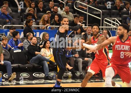 Orlando Magic Gastgeber der Louisiana Pelicans im Amway Center in Orlando Florida am Mittwoch, 20. März 2019. Bildnachweis: Marty Jean-Louis Stockfoto