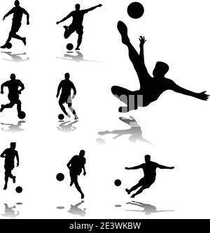 Silhouette-Vektor für Fußballspieler Stock Vektor