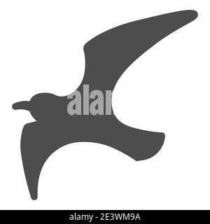 Seagull solide Ikone, marine Konzept, Möwe Zeichen auf weißem Hintergrund, Flying Bird Silhouette Symbol in Glyph-Stil für mobile Konzept und Web-Design Stock Vektor