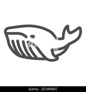 Wallinienikone, Ozeankonzept, sehr großes Meeressäugezeichen auf weißem Hintergrund, Orca-Whalesymbol im Umrissstil für mobiles Konzept und Webdesign Stock Vektor