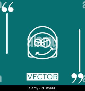 Smug Vektor-Symbol Lineares Symbol. Bearbeitbare Konturlinie Stock Vektor