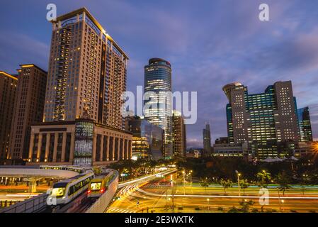 Skyline der neuen taipei Stadt in taiwan bei Nacht Stockfoto