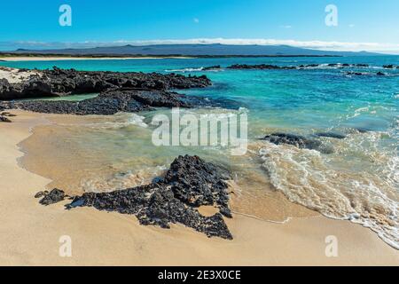 Cerro Brujo Strand auf der Insel San Cristobal, Galapagos Nationalpark, Ecuador. Stockfoto