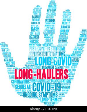 Langspediteure Wortwolke auf weißem Hintergrund. Stock Vektor