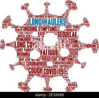 Langspediteure Wortwolke auf weißem Hintergrund. Stock Vektor