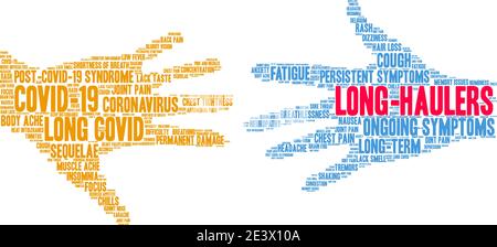 Langspediteure Wortwolke auf weißem Hintergrund. Stock Vektor