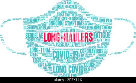 Langspediteure Wortwolke auf weißem Hintergrund. Stock Vektor