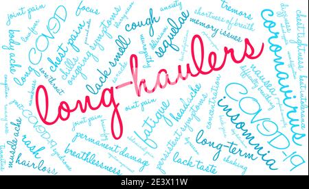 Langspediteure Wortwolke auf weißem Hintergrund. Stock Vektor