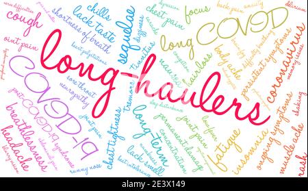 Langspediteure Wortwolke auf weißem Hintergrund. Stock Vektor