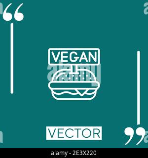 Vegan Burger Vektor-Symbol Lineare Symbol. Bearbeitbare Konturlinie Stock Vektor