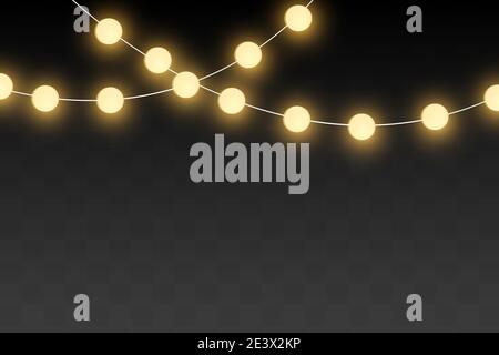 Weihnachtsbeleuchtung isoliert auf transparentem Hintergrund Stock Vektor