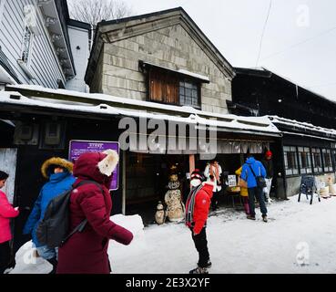 Der ehemalige Kubo Shoten Store in Otaru, Hokkaido, Japan. Stockfoto