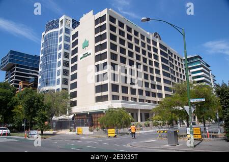 MELBOURNE, Australien. Januar 2021. Ein allgemeiner Blick auf das Park View Hotel in Melbourne.Tennisspieler und Support befinden sich derzeit in 14 Tagen Quarantäne nach der Ankunft in Melbourne auf internationalen Flügen, vor den Australian Open 2021 und führen in Veranstaltungen Bildquelle: brett keating/Alamy Live News Stockfoto