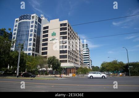 MELBOURNE, Australien. Januar 2021. Ein allgemeiner Blick auf das Park View Hotel in Melbourne.Tennisspieler und Support befinden sich derzeit in 14 Tagen Quarantäne nach der Ankunft in Melbourne auf internationalen Flügen, vor den Australian Open 2021 und führen in Veranstaltungen Bildquelle: brett keating/Alamy Live News Stockfoto