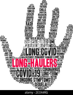 Langspediteure Wortwolke auf weißem Hintergrund. Stock Vektor