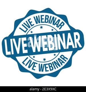 Live-Webinar-Zeichen oder -Stempel auf weißem Hintergrund, Vektorgrafik Stock Vektor