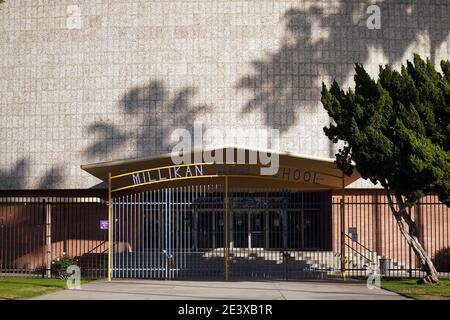 Eine allgemeine Ansicht der Millikan High School, Sonntag, 10. Januar 2021, in Long Beach, Kalifornien. Stockfoto