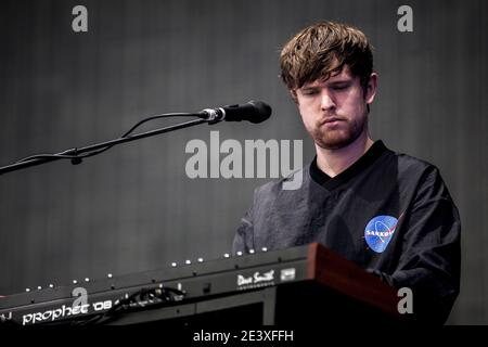 Aarhus, Dänemark. Juni 2017. Der englische Musikproduzent, Sänger und Musiker James Blake spielt ein Live-Konzert während des dänischen Musikfestivals Northside 2017 in Aarhus. (Foto: Gonzales Photo - Lasse Lagoni). Stockfoto