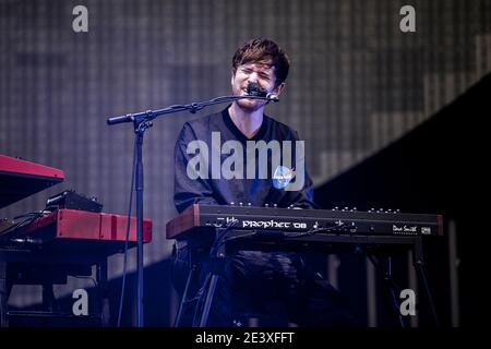 Aarhus, Dänemark. Juni 2017. Der englische Musikproduzent, Sänger und Musiker James Blake spielt ein Live-Konzert während des dänischen Musikfestivals Northside 2017 in Aarhus. (Foto: Gonzales Photo - Lasse Lagoni). Stockfoto