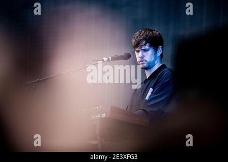 Aarhus, Dänemark. Juni 2017. Der englische Musikproduzent, Sänger und Musiker James Blake spielt ein Live-Konzert während des dänischen Musikfestivals Northside 2017 in Aarhus. (Foto: Gonzales Photo - Lasse Lagoni). Stockfoto