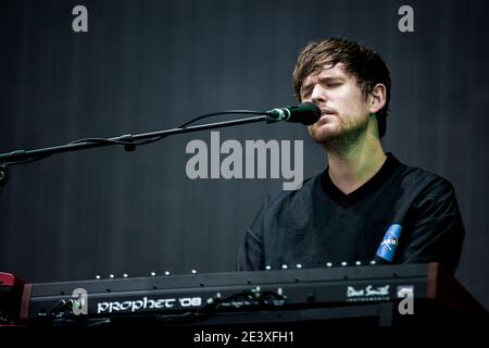 Aarhus, Dänemark. Juni 2017. Der englische Musikproduzent, Sänger und Musiker James Blake spielt ein Live-Konzert während des dänischen Musikfestivals Northside 2017 in Aarhus. (Foto: Gonzales Photo - Lasse Lagoni). Stockfoto