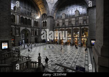 Antwerpen, Hauptbahnhof, (Antwerpen-Centraal, Antwerpen-Centraal, Anvers-Central), Halle, 1899 -1905 nach einem Entwurf des Ingenieurs Clement Van Bog Stockfoto