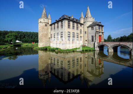 Laarne, Kasteel van Laarne, Wasserschloss Stockfoto
