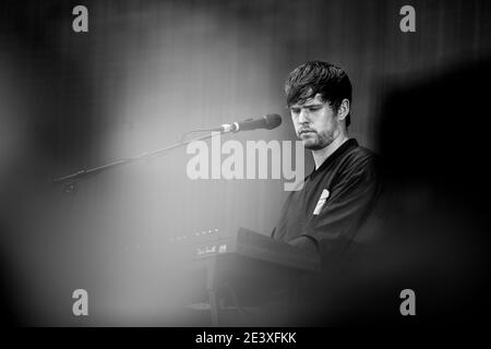 Aarhus, Dänemark. Juni 2017. Der englische Musikproduzent, Sänger und Musiker James Blake spielt ein Live-Konzert während des dänischen Musikfestivals Northside 2017 in Aarhus. (Foto: Gonzales Photo - Lasse Lagoni). Stockfoto