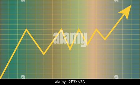 Hintergrundbild eines Diagramms mit einer Trendlinie nach oben. Stock Vektor