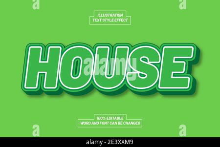 Green House Text Style-Effekt Stock Vektor