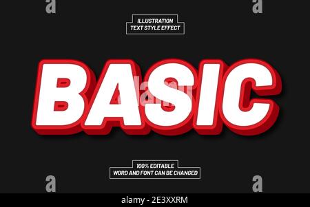 Effekt „Basic Text Style“ Stock Vektor