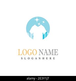 Wäscherei Logo Vorlage Vektor Symbol Natur Stock Vektor