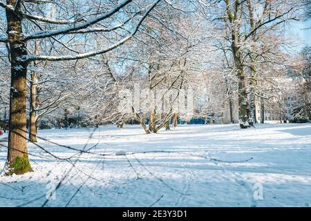 Winterlandschaft in Luxemburg Stockfoto