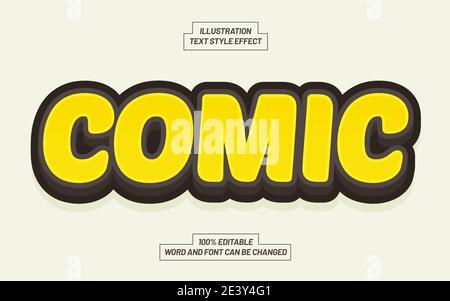 Effekt „Gelber Comic-Textstil“ Stock Vektor