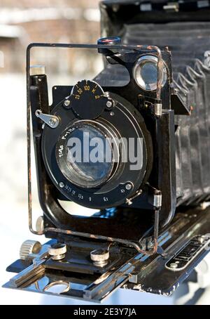 Alte sowjetische Kamera in Russland in den 1930er und 1940er Jahren produziert. Stockfoto