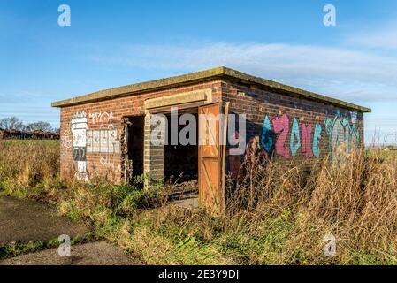 Verlassene Flak Bunker in der Nähe von Castle Hill, Huddersfield, West Yorkshire, England, Großbritannien Stockfoto