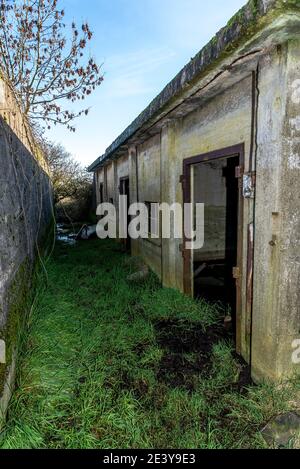 Verlassene Flak Bunker in der Nähe von Castle Hill, Huddersfield, West Yorkshire, England, Großbritannien Stockfoto