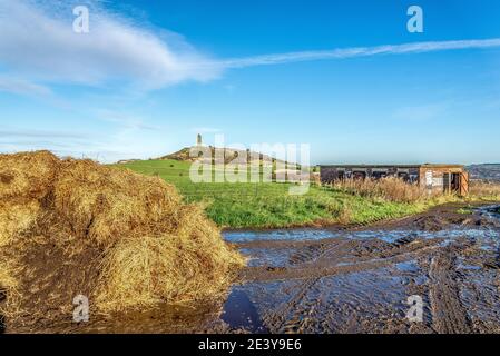 Verlassene Flak Bunker in der Nähe von Castle Hill, Huddersfield, West Yorkshire, England, Großbritannien Stockfoto