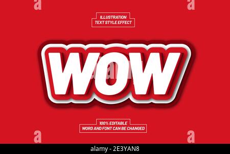 Wow Text Style-Effekt Stock Vektor