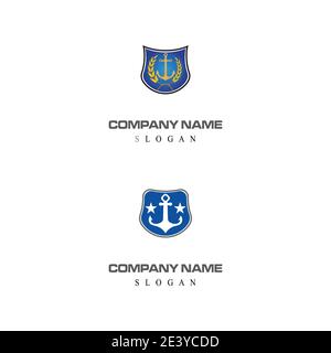 Anker Logo Vorlage Vektor Symbol Natur Stock Vektor