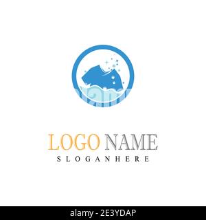 Wäscherei Logo Vorlage Vektor Symbol Natur Stock Vektor