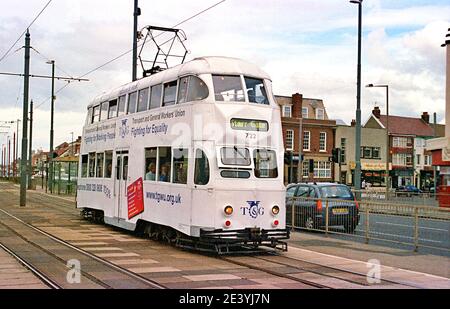 Blackpool Classic 1934 Balloon Tram 722 in Bispham, 2009 zurückgezogen und verschrottet. Stockfoto