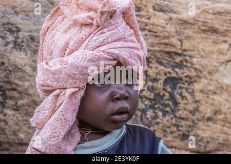 Kinder in einem Dogon Dorf, Sanga, Mali Stockfoto