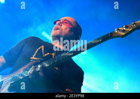 Saint-Florent (Korsika). 2019/08/04: Pascal Obispo im Konzert beim Porto Latino Festival Stockfoto