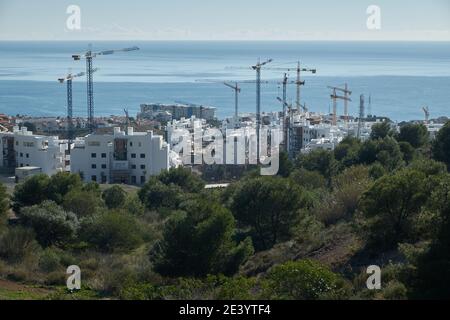 Apartments Gebäude im Bau, El Higueron, Fuengirola, Malaga, Andalusien, Spanien. Stockfoto