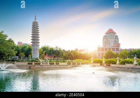 Tempelturm am südlichen Putuo Tempel in Xiamen Stockfoto