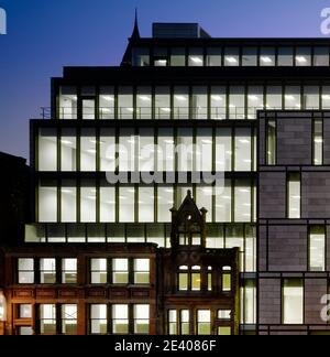 55 Princess Street Aurora Kunde: Buro Happold Ort: Manchester, Greater Manchester. Architekt: Hodder Associates Ingenieur: Buro Happold Entwickeln Stockfoto